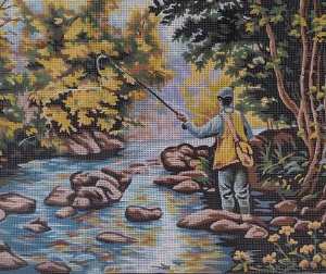 Visser in de rivier