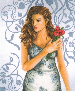 Vrouw met tulpen