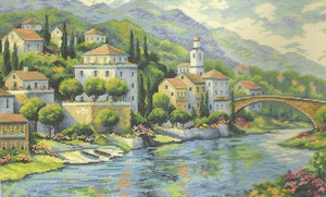 Italiaans stadje aan de rivier