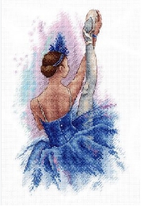Balletdanseres met blauwe jurk